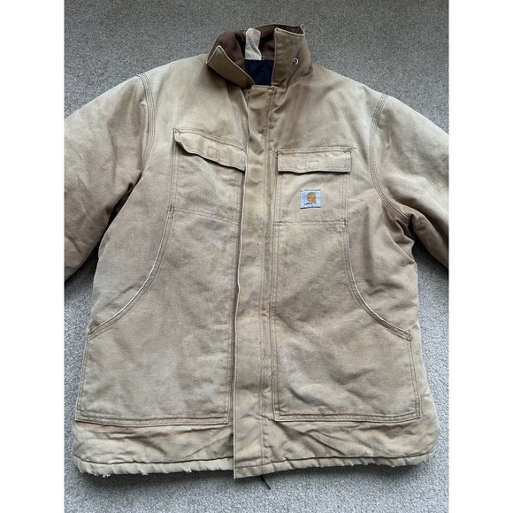 Vtg Carhartt Coat Men's 46 Quilt Lined CQ186 CQ185 Chore Ranch Corduroy Collar - Picture 16 of 16